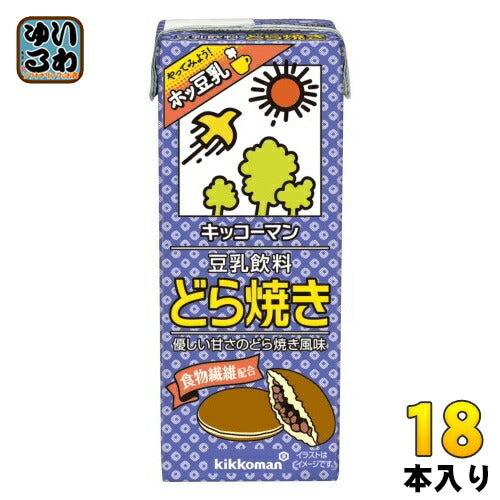 キッコーマン 豆乳飲料 どら焼き 200ml 紙パック 18本入