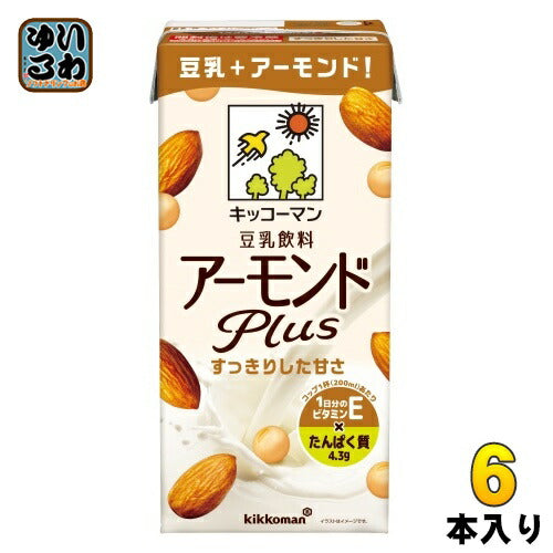 キッコーマン 豆乳飲料 アーモンド Plus 1L 紙パック 6本入 イソフラボン 植物性ミルク すっきりした甘さ
