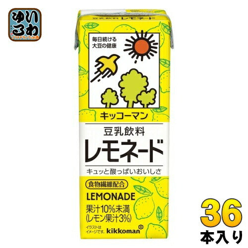 キッコーマン 豆乳飲料 レモネード 200ml 紙パック 36本 (18本入×2 まとめ買い) イソフラボン
