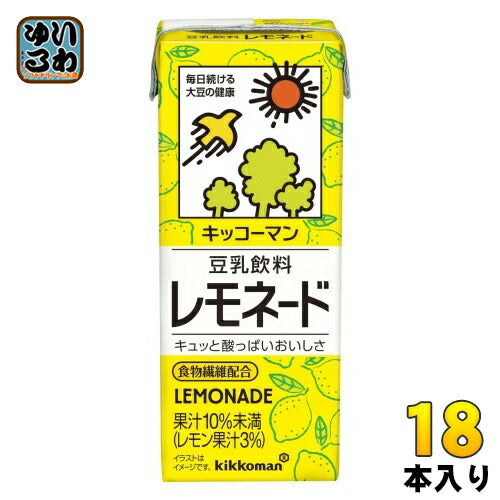 キッコーマン 豆乳飲料 レモネード 200ml 紙パック 18本入 イソフラボン