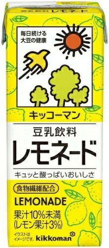 キッコーマン 豆乳飲料 レモネード 200ml 紙パック 72本 (18本入×4 まとめ買い) イソフラボン