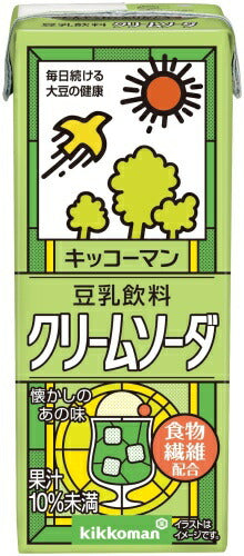 キッコーマン 豆乳飲料 クリームソーダ 200ml 紙パック 54本 (18本入×3 まとめ買い) イソフラボン