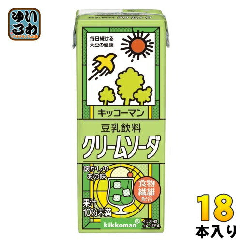 キッコーマン 豆乳飲料 クリームソーダ 200ml 紙パック 18本入 イソフラボン