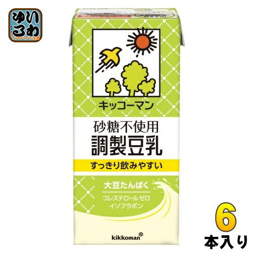 キッコーマン 砂糖不使用 調製豆乳 1L 紙パック 6本入 豆乳飲料 植物性ミルク