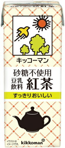 キッコーマン 砂糖不使用 豆乳飲料 紅茶 200ml 紙パック 72本 (18本入×4 まとめ買い) ダイズ