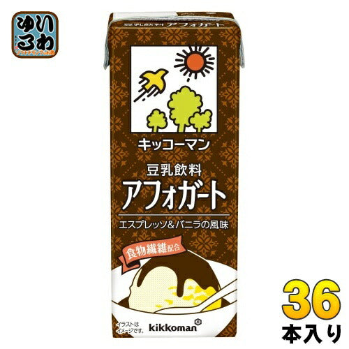 キッコーマン 豆乳飲料 アフォガート 200ml 紙パック 36本 (18本入×2 まとめ買い) ダイズ バニラ
