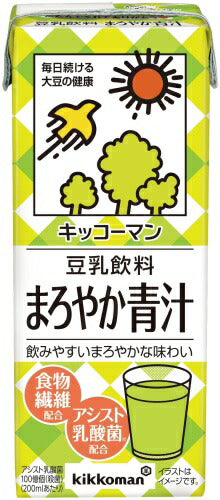 キッコーマン 豆乳飲料 まろやか青汁 200ml 紙パック 36本 (18本入×2 まとめ買い) 豆乳飲料 アシスト乳酸菌 食物繊維