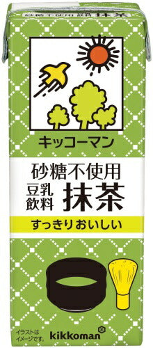 キッコーマン 砂糖不使用 豆乳飲料  抹茶 200ml 紙パック 36本 (18本入×2 まとめ買い) ダイズ イソフラボン