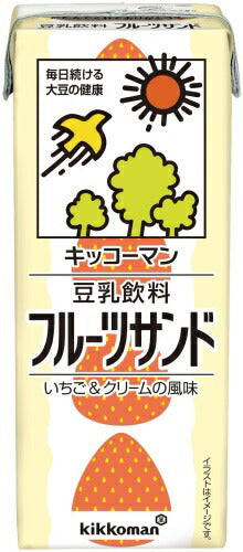 キッコーマン 豆乳飲料 フルーツサンド 200ml 紙パック 72本 (18本入×4 まとめ買い) 豆乳 いちご クリーム