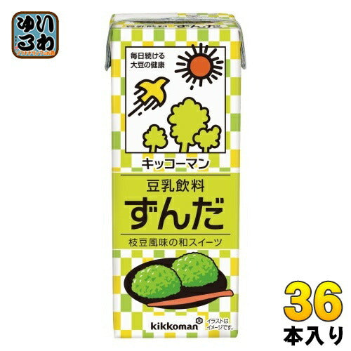 キッコーマン 豆乳飲料 ずんだ 200ml 紙パック 36本 (18本入×2 まとめ買い) 豆乳 ずんだ餅 枝豆 イソフラボン