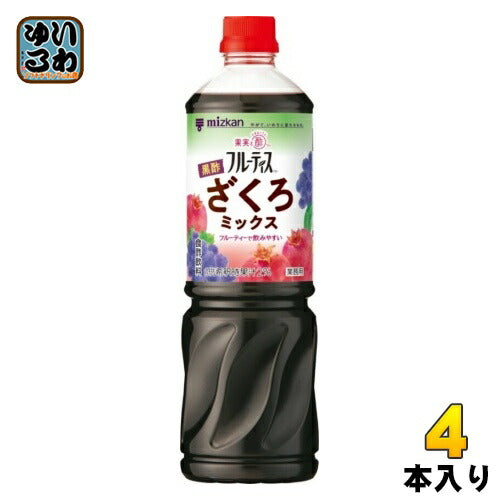 ミツカン フルーティス 黒酢 ざくろミックス 業務用 6倍濃縮タイプ 1000ml ペットボトル 4本 (1本入×4 まとめ買い) 食酢飲料 お酢 ビネガードリンク 飲むお酢