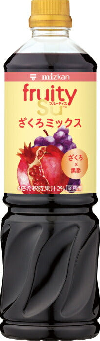ミツカン フルーティス 黒酢 ざくろミックス 業務用 6倍濃縮タイプ 1000ml ペットボトル 4本 (1本入×4 まとめ買い) 食酢飲料 お酢 ビネガードリンク 飲むお酢