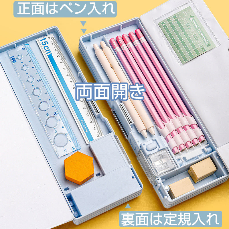 小学生筆箱 ユニコーン 両面開き 箱型 ペンケース ふでばこ 可愛い マグネット式 ソフト 小学校 入学祝い 入学準備 イラスト おしゃれ 色選べる 人気 流行り 女の子 男の子