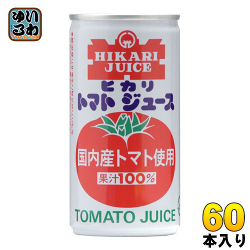 光食品 国産 シーズンパック トマトジュース 有塩 190g 缶 60本 (30本入×2 まとめ買い) 〔国産 食塩入り トマト100％〕
