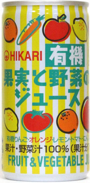 光食品 有機果実と野菜のジュース 190g 缶 30本入 〔果汁飲料〕
