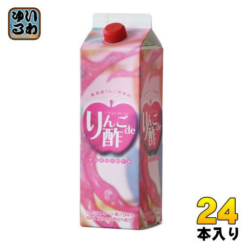青研 りんごde酢 1000g 紙パック 24本 (12本入×2 まとめ買い) 〔酢飲料〕