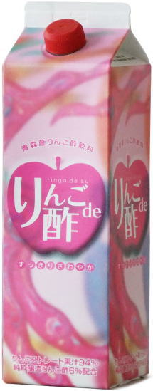 青研 りんごde酢 1000g 紙パック 24本 (12本入×2 まとめ買い) 〔酢飲料〕