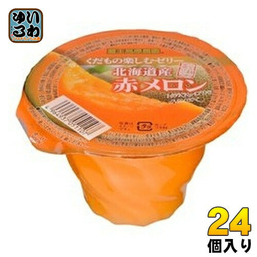 和歌山産業 蔵王高原農園 くだもの楽しむゼリー 北海道産赤メロン 195g カップ 24個 (12個入×2 まとめ買い)