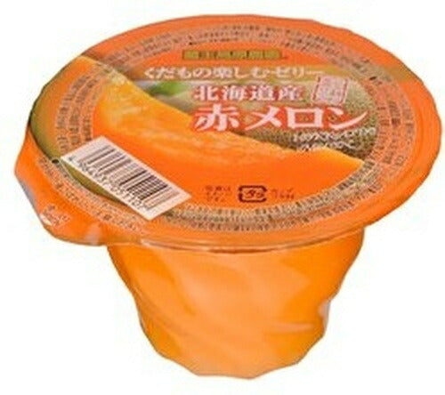 和歌山産業 蔵王高原農園 くだもの楽しむゼリー 北海道産赤メロン 195g カップ 24個 (12個入×2 まとめ買い)