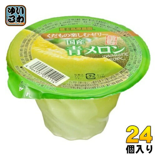 和歌山産業 蔵王高原農園 くだもの楽しむゼリー 国産青メロン 195g カップ 24個 (12個入×2 まとめ買い)