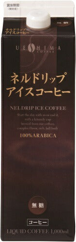 ウエシマコーヒー ネルドリップアイスコーヒー 無糖 1000ml 紙パック 6本入 上島珈琲 コーヒー アイスコーヒー