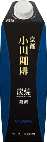 京都 小川珈琲 炭焼珈琲 微糖 1000ml 紙パック 12本 (6本入×2 まとめ買い) コーヒー飲料 アイス珈琲