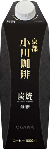 京都 小川珈琲 炭焼珈琲 無糖 1000ml 紙パック 12本 (6本入×2 まとめ買い) コーヒー アイス珈琲
