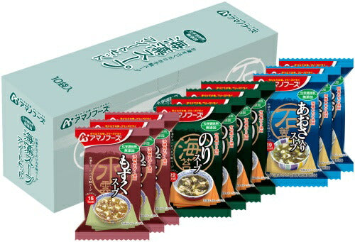 アマノフーズ フリーズドライ 無添加 海藻スープ 3種セット 30食入 〔 あおさスープ のりスープ もずくスープ 詰め合わせ　インスタント食品 即席スープ〕