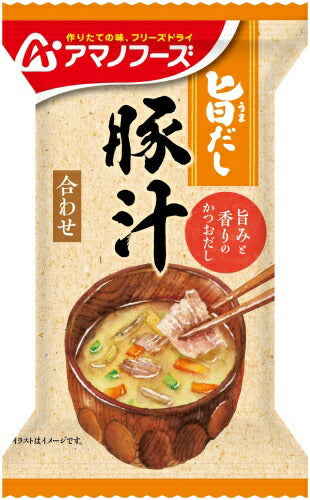 アマノフーズ 旨だし 豚汁 20食 (10食入×2 まとめ買い) フリーズドライ インスタント味噌汁