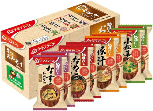 アマノフーズ 旨だし おみそ汁4種セット 24食 (8食入×3 まとめ買い) フリーズドライ インスタント味噌汁