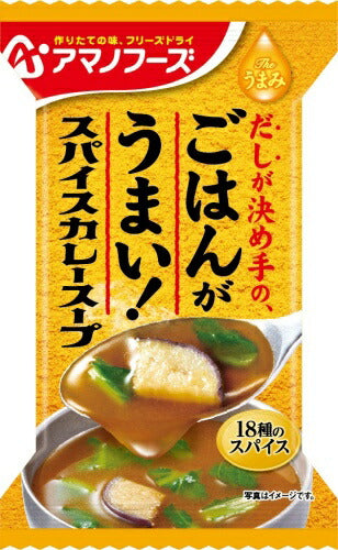 アマノフーズ フリーズドライ Theうまみ ごはんがうまい! スパイスカレースープ 30食 (10食入×3 まとめ買い) FD インスタント 即席
