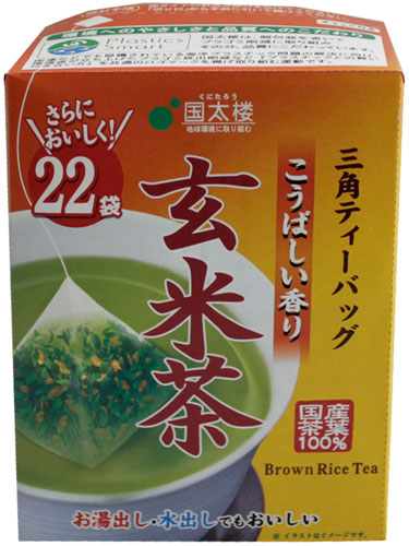 国太楼 こうばしい香り玄米茶 三角ティーバッグ 2g×22バック 12袋入