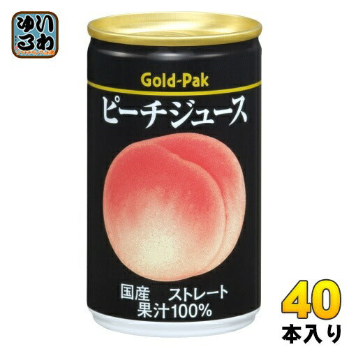 ゴールドパック ピーチジュース ストレート 160g 缶 40本 (20本入×2 まとめ買い) 果汁飲料