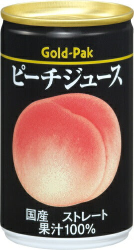 ゴールドパック ピーチジュース ストレート 160g 缶 40本 (20本入×2 まとめ買い) 果汁飲料