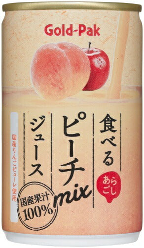 ゴールドパック 食べる ピーチミックスジュース 160g 缶 60本 (20本入×3 まとめ買い) 果汁飲料 桃 りんご mixジュース