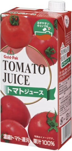 ゴールドパック トマトジュース 有塩 1L 紙パック 18本 (6本入×3 まとめ買い) 野菜ジュース 食塩入り