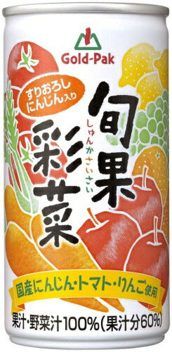 ゴールドパック 旬果彩菜 190g 缶 60本 (20本入×3 まとめ買い) 野菜ジュース 果汁ミックス 果汁・野菜汁100％