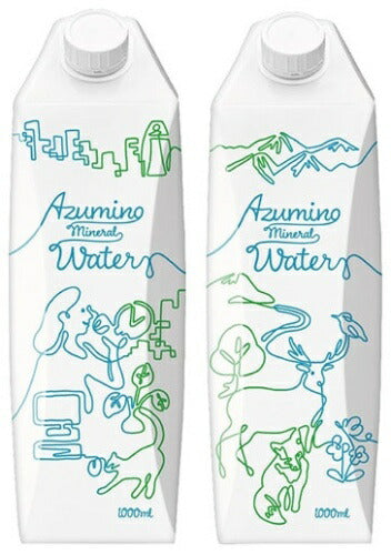 ゴールドパック 安曇野 ミネラルウォーター 1L 紙パック 12本 (6本入×2 まとめ買い) ナチュラルミネラルウォーター Azumino Mineral Water