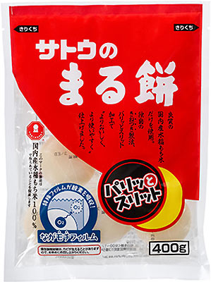 サトウ食品 サトウのまる餅 パリッとスリット 400g袋 20袋入 〔お餅 丸もち 切り餅 国産米 杵つき ながモチフィルム〕