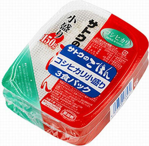 サトウ食品 サトウのごはん コシヒカリ 小盛り 150g 3食パック×24個 (12個入×2 まとめ買い) 〔さとうのごはん パックごはん ご飯 レンジ 少なめ レトルト インスタント〕