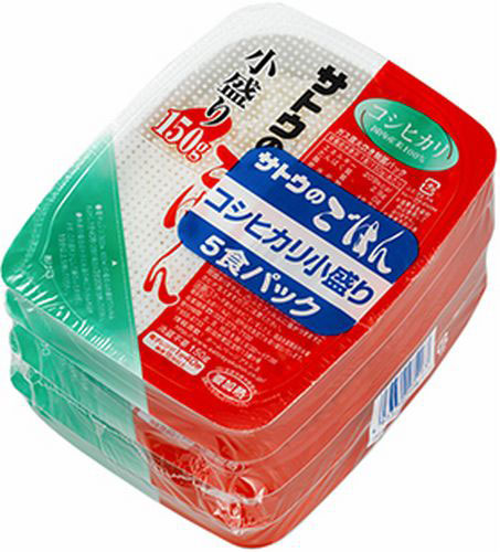 サトウ食品 サトウのごはん コシヒカリ 小盛り 150g 5食パック×24個 (12個入×2 まとめ買い) 〔さとうのごはん パックごはん ご飯 レンジ 少なめ レトルト インスタント〕