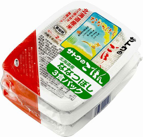 サトウ食品 サトウのごはん 北海道産ななつぼし 200g 3食パック×12個入 〔さとうのごはん パックごはん ご飯 レンジ レトルト インスタント〕