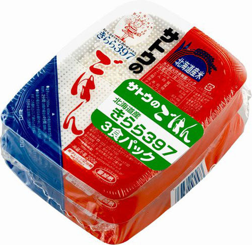 サトウ食品 サトウのごはん 北海道産きらら397 200g 3食パック×24個 (12個入×2 まとめ買い) 〔さとうのごはん パックごはん ご飯 レンジ レトルト インスタント〕