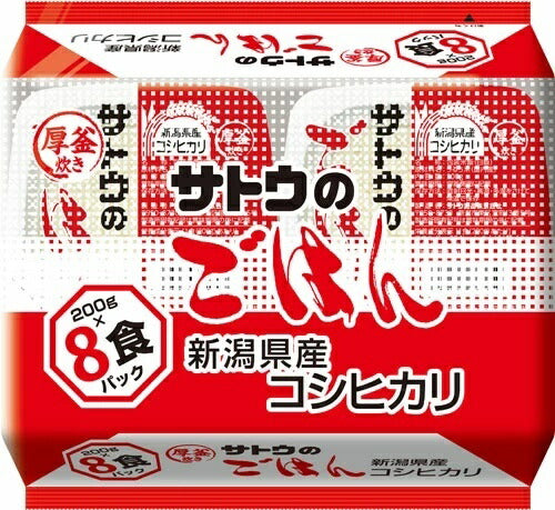 サトウ食品 サトウのごはん 新潟県産コシヒカリ 8食セット×8袋入 (4袋入×2 まとめ買い) 非常食 レトルト インスタント ご飯