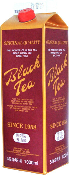 ジーエスフード ブラックティー 加糖 1L 紙パック 12本入 〔紅茶〕