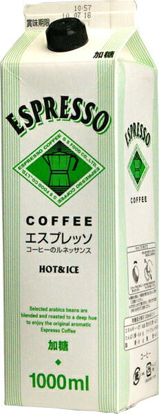 ジーエスフード エスプレッソ コーヒーのルネッサンス 加糖 1L 紙パック 12本入 〔コーヒー〕