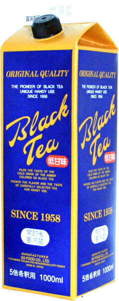 ジーエスフード ブラックティー 低甘味 1L 紙パック 12本入 〔紅茶〕