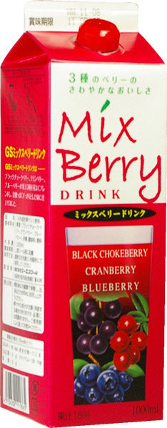ジーエスフード ミックスベリードリンク 1L 紙パック 12本入 〔果汁飲料〕