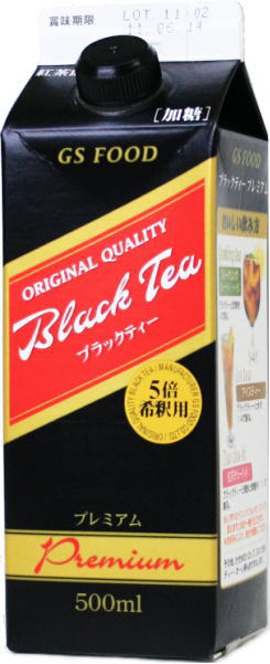 ジーエスフード ブラックティー プレミアム 加糖 500ml 紙パック 12本入 〔紅茶〕