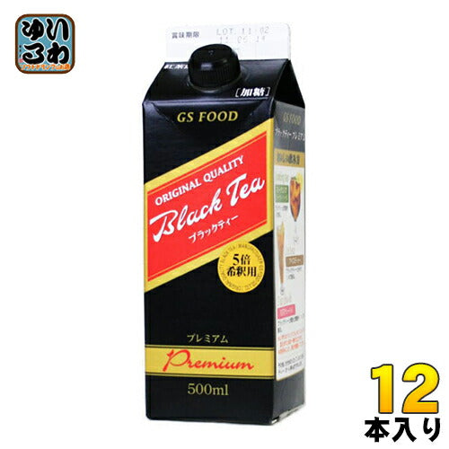 ジーエスフード ブラックティー プレミアム 加糖 500ml 紙パック 12本入 〔紅茶〕
